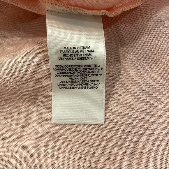 Ralph Lauren Black Label Ruffle Linen Button Down Top Size XL - Picture 8 of 10